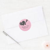Roze hartslot en zeer belangrijke weddenschappen ronde sticker (Envelop)