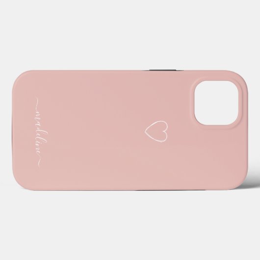 Roze hartsmonogram Case-Mate iPhone case (Achterkant (horizontaal))