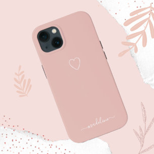 Roze hartsmonogram Case-Mate iPhone case