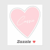 Roze Hartsticker met Meisjesnaam Sticker (Vel)