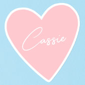 Roze Hartsticker met Meisjesnaam Sticker