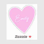 Roze hartsticker met naam voor meisjes sticker (Vel)