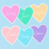 Roze hartsticker met naam voor meisjes sticker