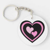 Roze hartsticker. sleutelhanger (Voorkant)
