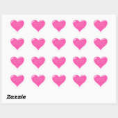 Roze Hartstickers Gepersonaliseerde Tekst Liefdesc Hart Sticker (Vel)