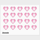 Roze hartstickers hart sticker (Vel)