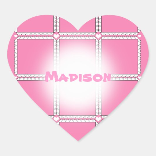 Roze hartstickers hart sticker (Voorkant)