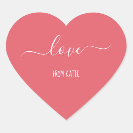 Roze hartstickers met liefde voor Valentijnsdag Hart Sticker