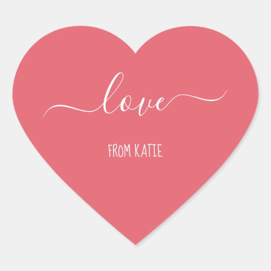 Roze hartstickers met liefde voor Valentijnsdag Hart Sticker (Voorkant)
