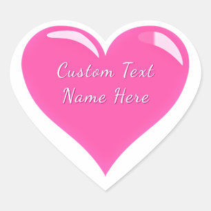 Roze Hartstickers Romantisch Geschenk Personalisee Hart Sticker