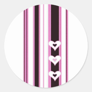 Roze hartstickers ronde sticker