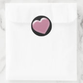 Roze hartstickers ronde sticker (Tas)