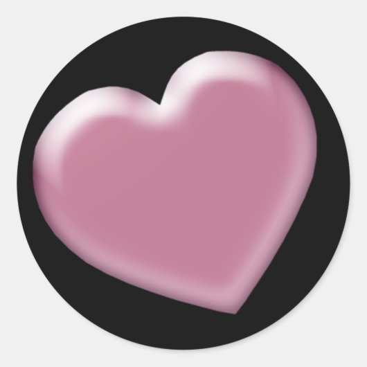 Roze hartstickers ronde sticker (Voorkant)