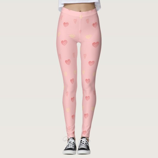 Roze hartstilstand Leggings (Voorkant)