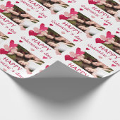 Roze Hartsvriend Foto Galentine Dag Cadeaupapier (Hoek)