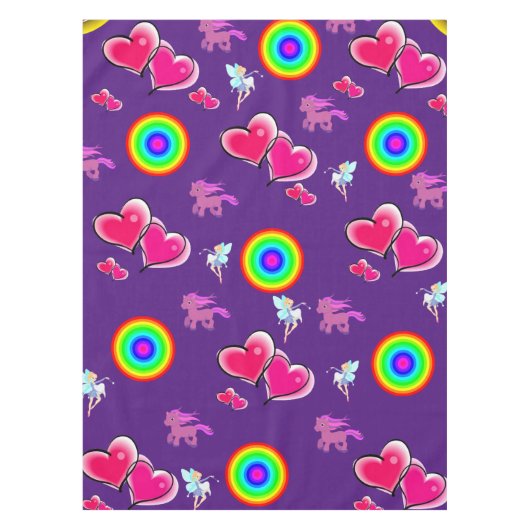 Roze harttablet tafelkleed (Voorkant)