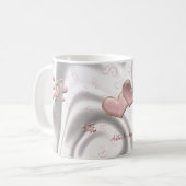 Roze hartverwarmingsapparaat op maat koffiemok (Voorkant links)