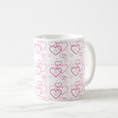 Roze Hartvormen Patroon Koffiemok (Voorkant rechts)