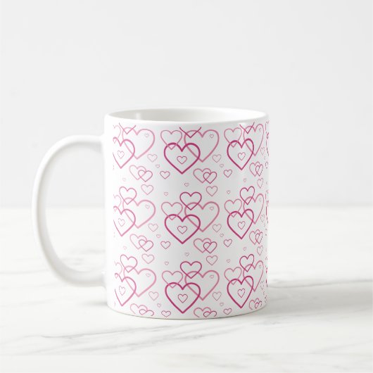 Roze Hartvormen Patroon Koffiemok (Links)