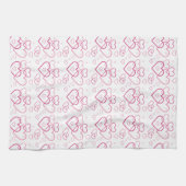 Roze Hartvormen Patroon Theedoek (Horizontaal)