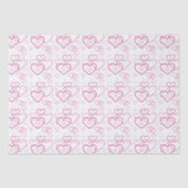 Roze Hartvormen Patroon - Valentijnsdag Tissuepapier (Voorkant)