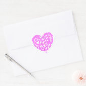 Roze hartvormig dank je wel in kanji hart sticker (Envelop)