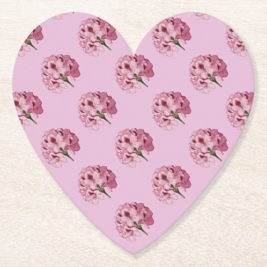 Roze hartvormig Rhododendron Onderzetter (Voorkant)