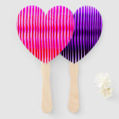 Roze hartvormig stel ventilatoren handwaaier (Voorkant en achterkant)