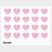 Roze hartvormige baby showers stickers met anker (Vel)