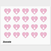 Roze hartvormige baby showers stickers met tutu (Vel)