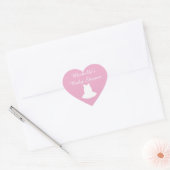 Roze hartvormige baby showers stickers met tutu (Envelop)
