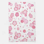 Roze hartvormige bloemblaadjes voor Valentijn Flow Theedoek (Verticaal)