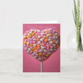 Roze Hartvormige Cakepop Valentijns's Groet Kaart (Voorkant)