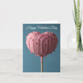 Roze Hartvormige Cakepop Valentijns's Groet Kaart (Voorkant)