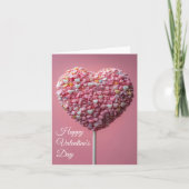 Roze Hartvormige Cakepop Valentijns's Groet Kaart (Voorkant)