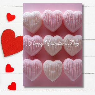 Roze Hartvormige candys Valentijnse Groet Kaart