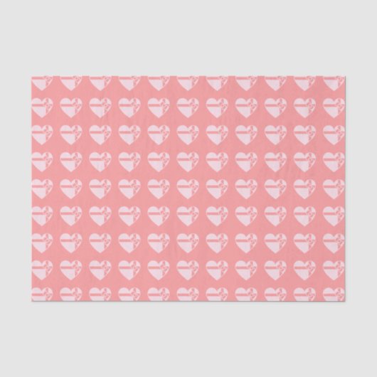 Roze Hartvormige Chocolade Doos Patroon Tissuepapier (Voorkant)