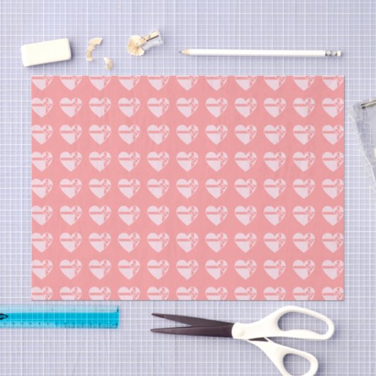 Roze Hartvormige Chocolade Doos Patroon Tissuepapier (Craft)