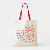 Roze Hartvormige Design Canvas tas (Achterkant)