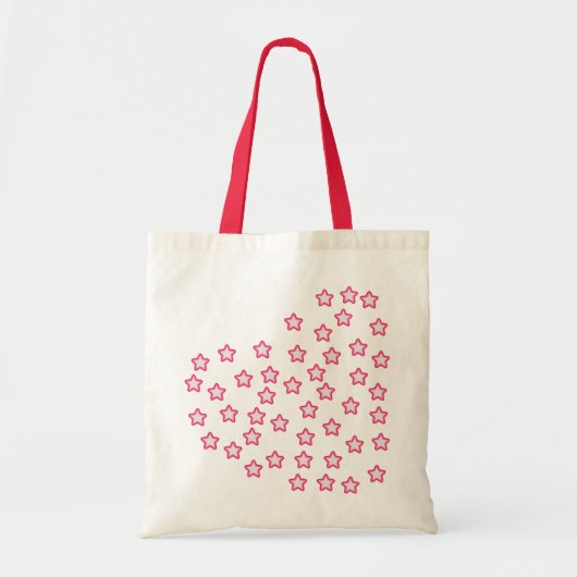 Roze Hartvormige Design Canvas tas (Voorkant)