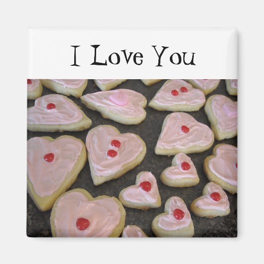 Roze Hartvormige Koekjes Magneet (Voorkant)