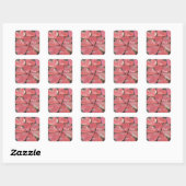 Roze hartvormige koekjes vierkante sticker (Vel)
