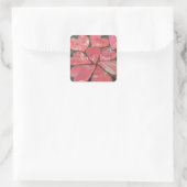 Roze hartvormige koekjes vierkante sticker (Tas)