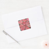 Roze hartvormige koekjes vierkante sticker (Envelop)
