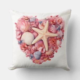ROZE HARTVORMIGE ZOMER SCHELP STILLEVEN KUSSEN