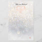 Roze hartwalon Stationery Briefpapier (Voorkant)