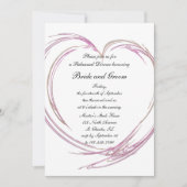 Roze hartweddenrepetitie Dinner Kaart (Voorkant)