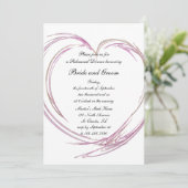 Roze hartweddenrepetitie Dinner Kaart (Staand voorkant)