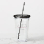 Roze hartwonden Logo Acryltumbler met stro Acryl Drinkbeker (Achterkant)