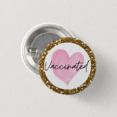 Roze hartwoud Glitter gevaccineerd Ronde Button 3,2 Cm (Voorkant /achterkant)